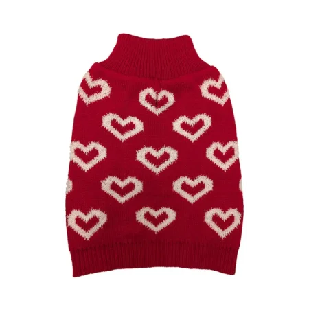 All Over Hearts Dog Sweater Red