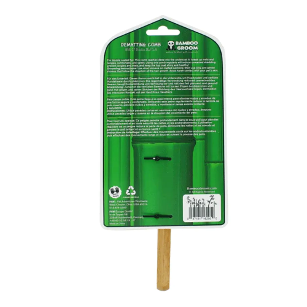 ALCOTT Bamboo Groom Dematting Comb 17 Stainless Steel Teeth1-min ALCOTT Bamboo Groom Dematting Comb 17 Stainless Steel Teeth1 min